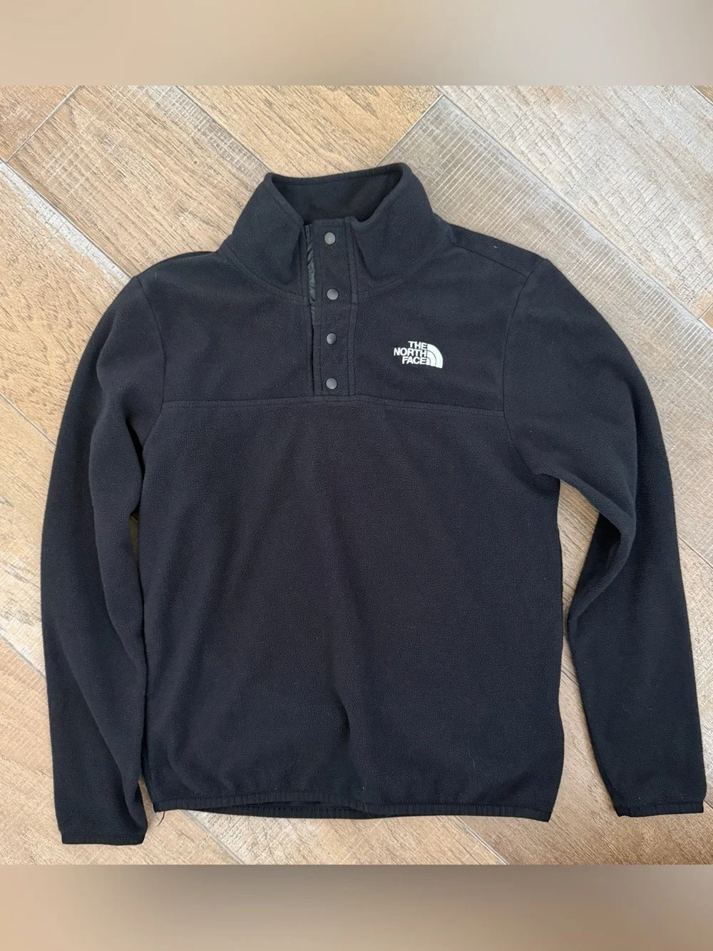The North Face Black Snap-Front Fleece Pullover